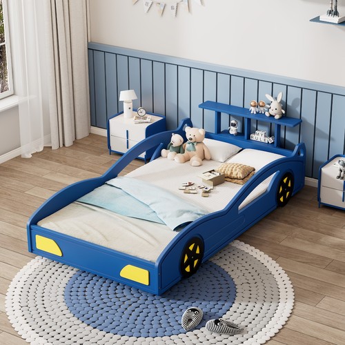 Wooden race car bed - car, bed,car-shaped