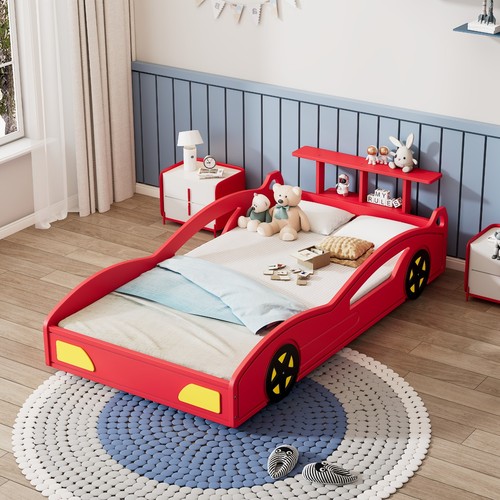 Wooden race car bed - race, car-shaped