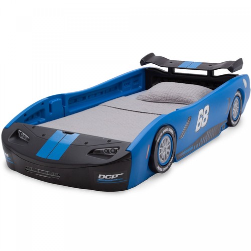 Boys blue race car bed - blue,