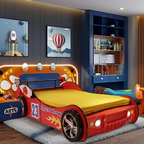 Twin size race car shaped - size,